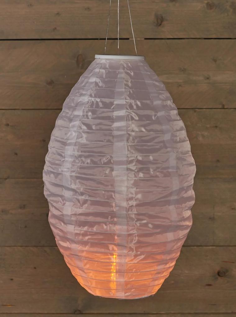 Solar lampion met vlameffect wit 30x50 cm