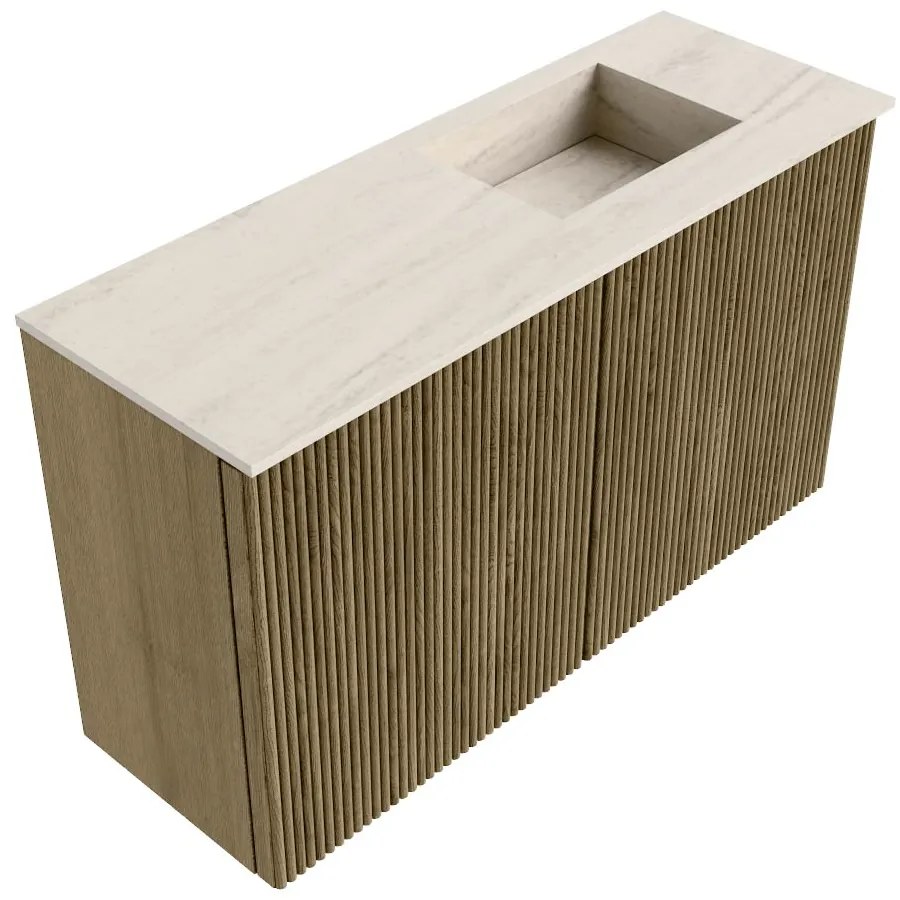 Mondiaz Joya DLux 70cm toiletmeubel dusk met wastafel faye rechts zonder kraangat meli