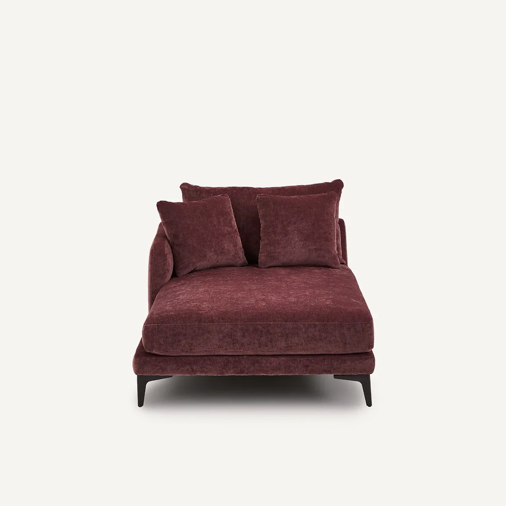 Longchair van fluweelmix, MODERNISTE, ontwerp Emmanuel Gallina