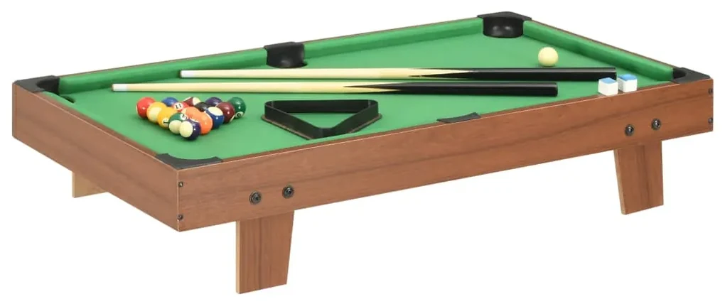 vidaXL Minipooltafel 3 Feet 92x52x19 cm bruin en groen