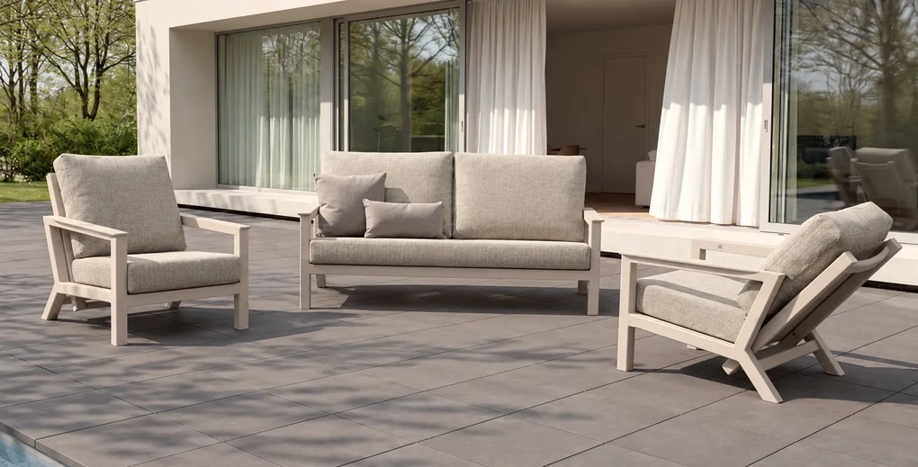 Taste by 4 Seasons Xara 2,5 zits loungebank Linen Loungebank   beige weerbestendig