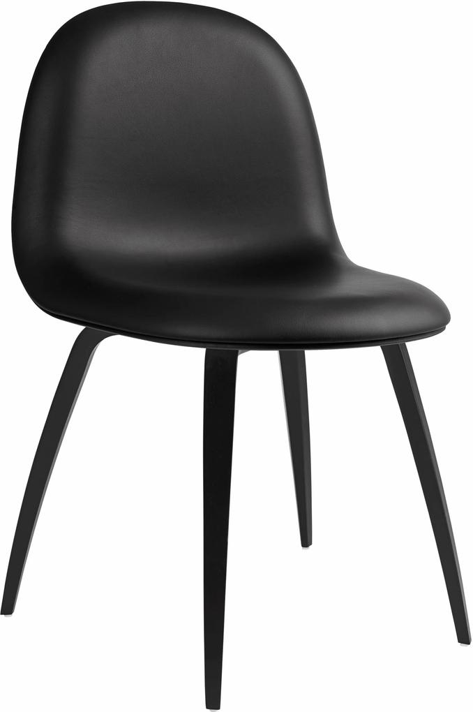 Gubi Gubi 3D stoel gestoffeerd met gebeitst onderstel zwart leder