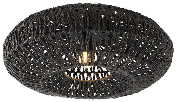 Retro plafondlamp zwart 50 cm - Lina Retro E27 Draadlamp rond Binnenverlichting Lamp