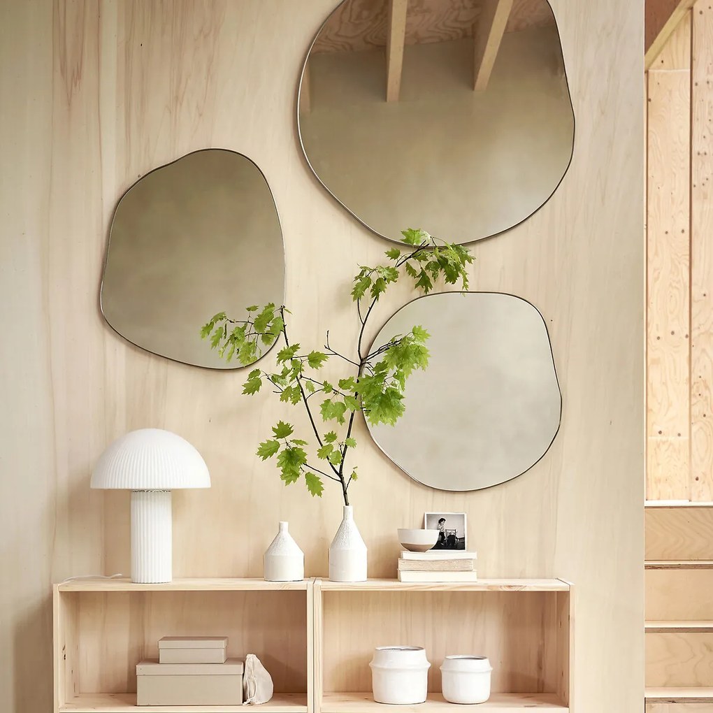 Organische vorm spiegel, lengte 80 cm, hoogte 80 cm, ORNICA