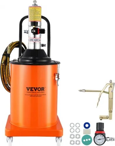 VEVOR Vetpomp 20L Luchtbediende vetpomp 0,6-0,8 MPa Aluminium spuitgietpomp -20-100℃ Bedrijfstemperatuur, pneumatische vetpomp NPT-aansluiting Smeervetpomp Geschikt voor 0-3# vet