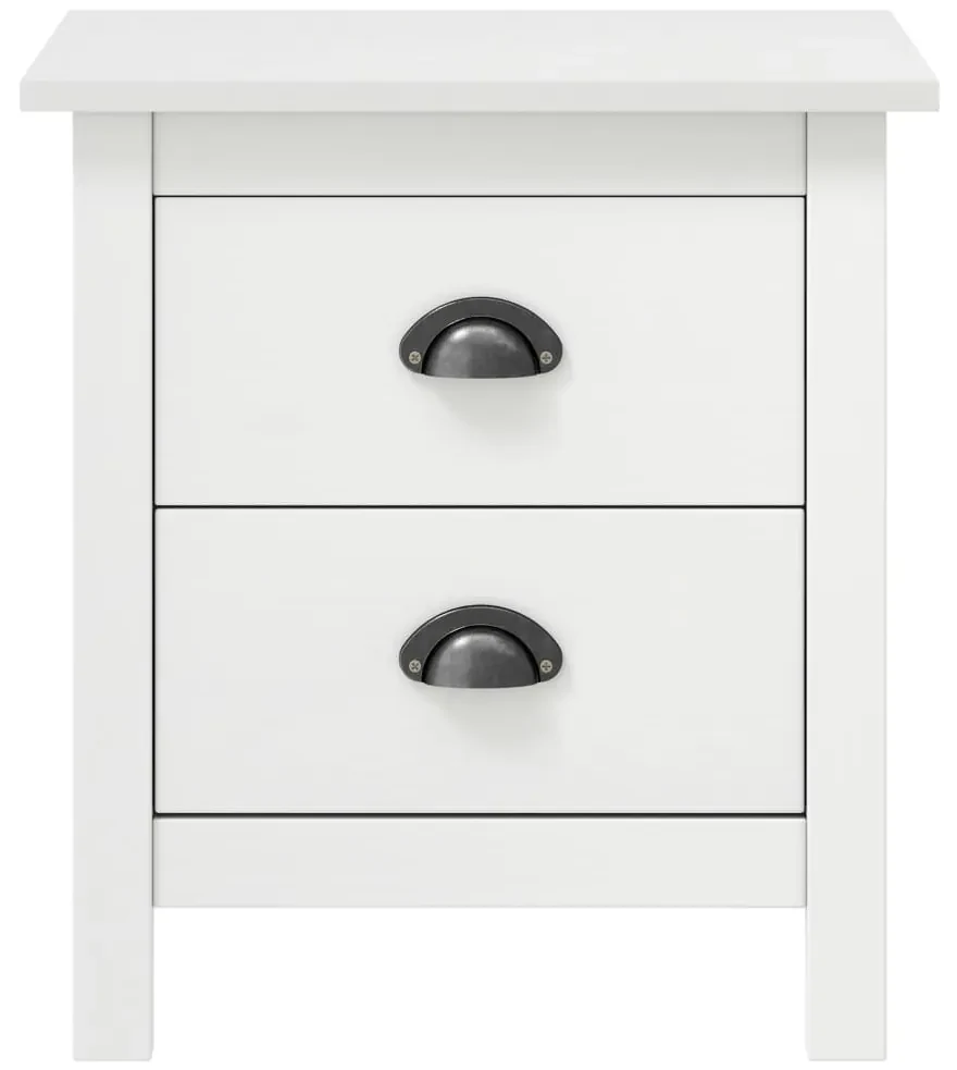 vidaXL Nachtkastje Hill Range 46x35x49,5 cm massief grenenhout wit