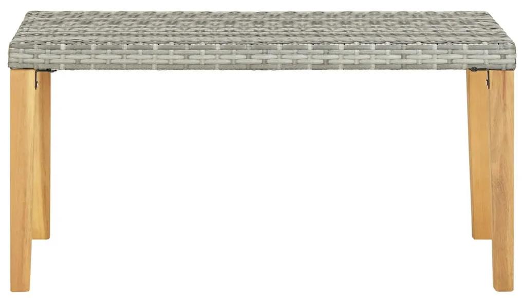 vidaXL Tuinbank 120 cm poly rattan en massief acaciahout grijs