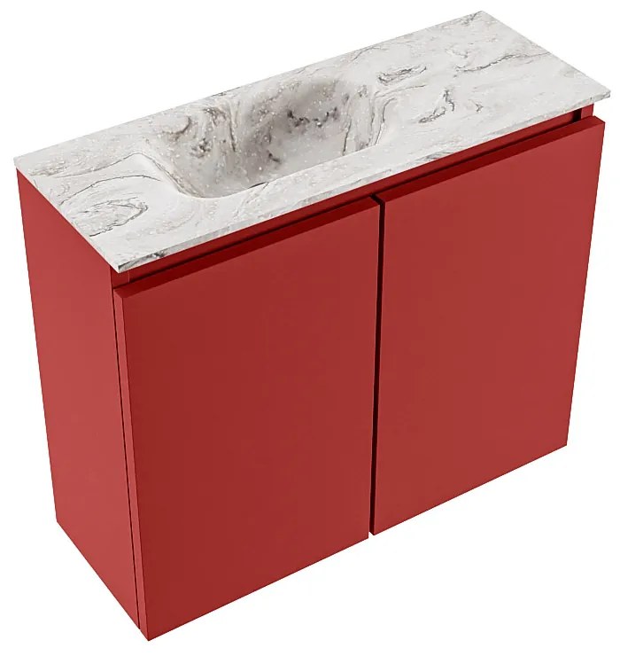 Mondiaz Ture DLux toiletmeubel 60cm fire met wastafel glace links met kraangat