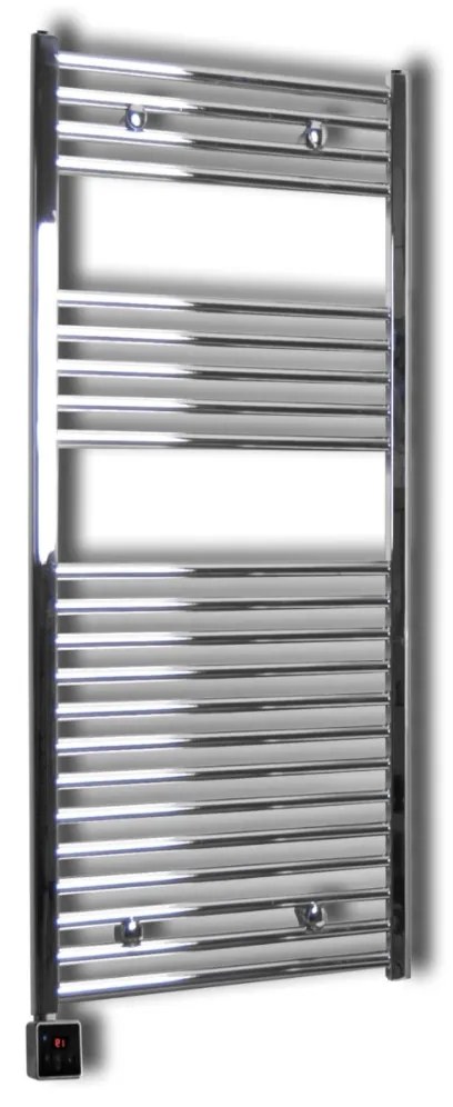 Sanicare elektrische design radiator 45x112cm chroom met Bluetooth en thermostaat links chroom