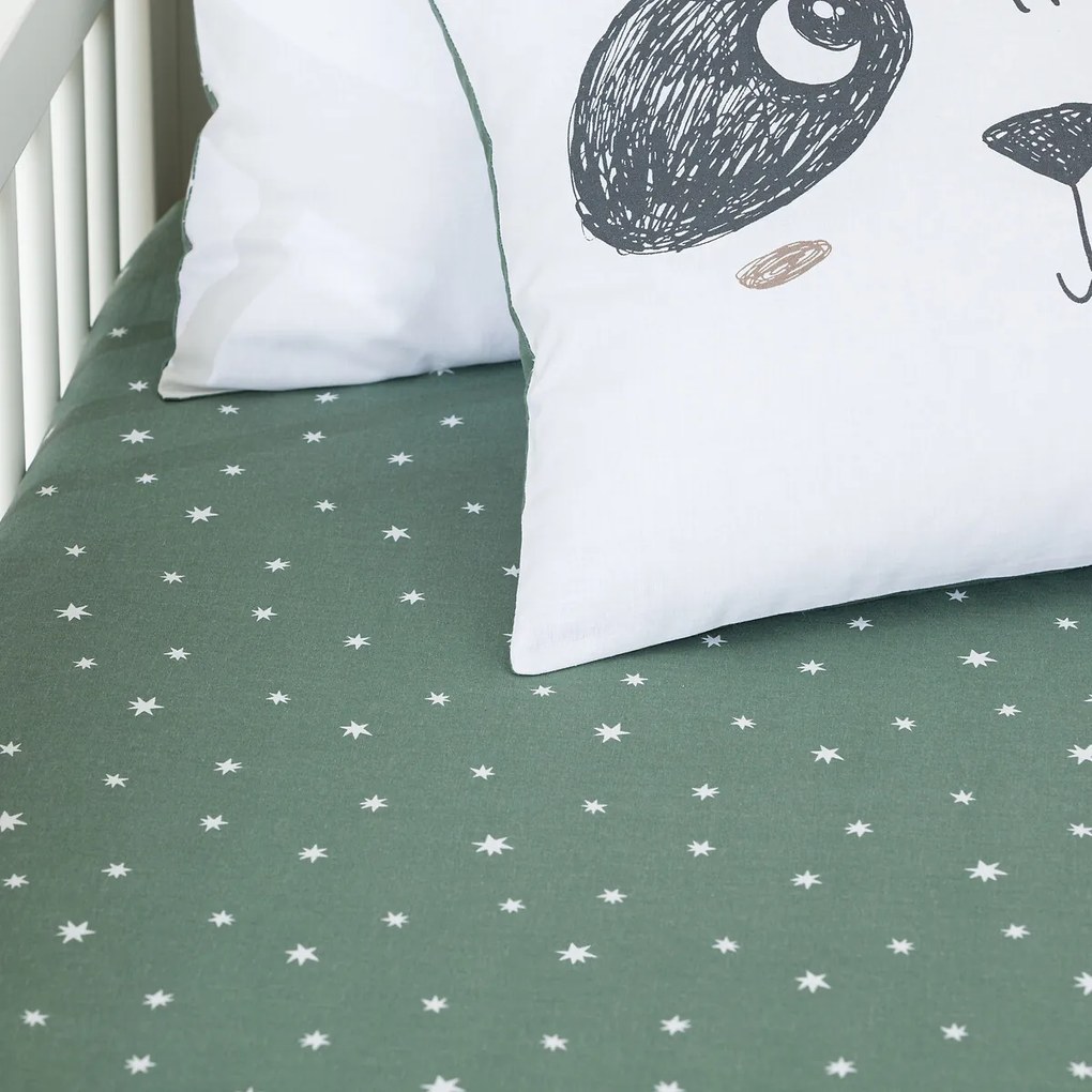 Hoeslaken katoen, H17 cm, Panda Mania