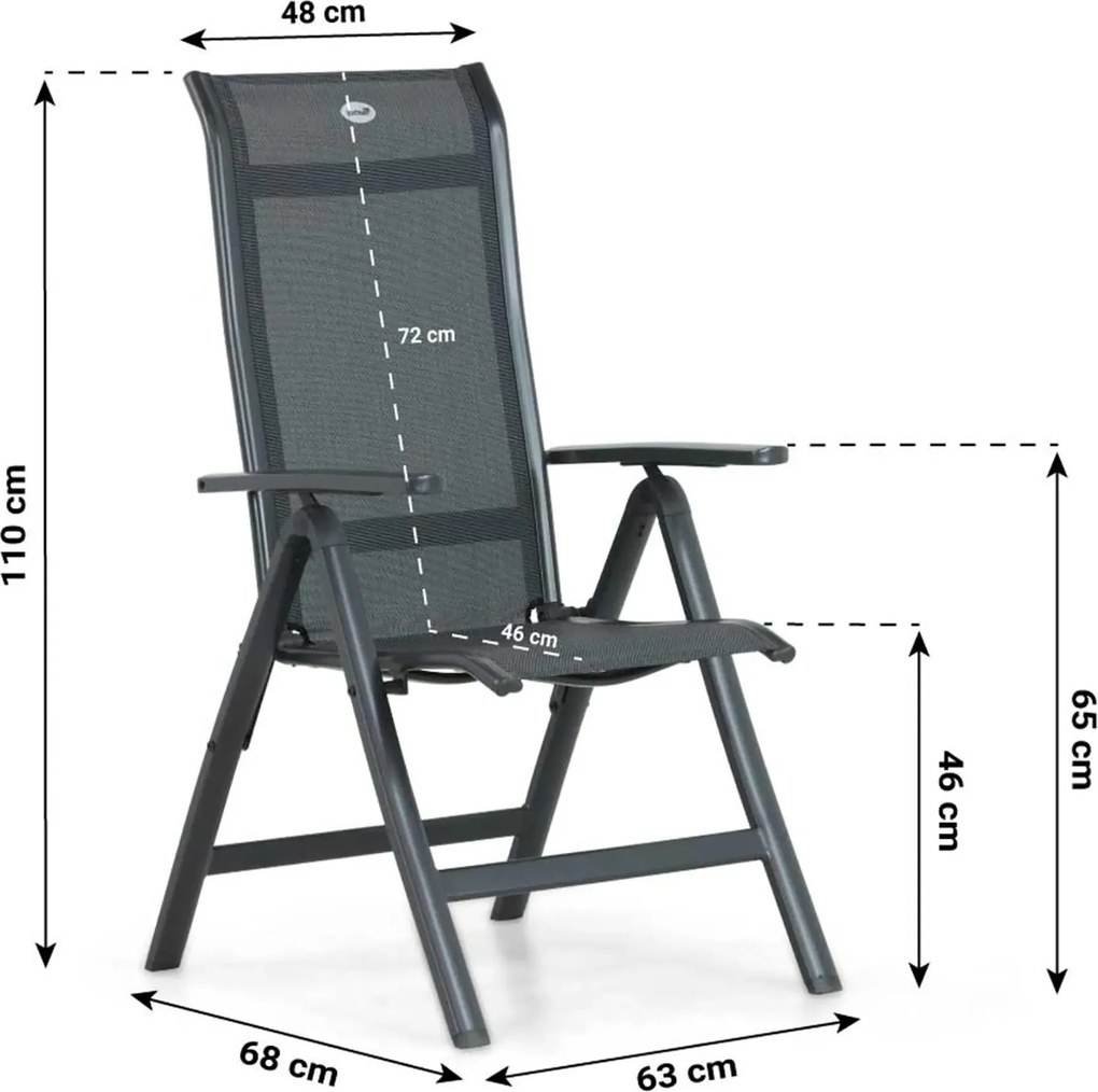 Tuinset 4 personen 90 cm Aluminium/textileen Grijs Hartman Alice/Cesar