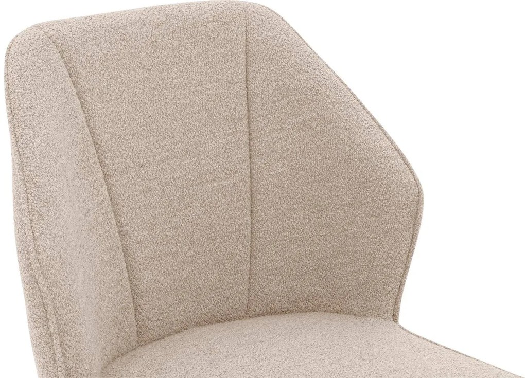 Goossens Eetkamerstoel Koncept bruin stof leuning, modern design