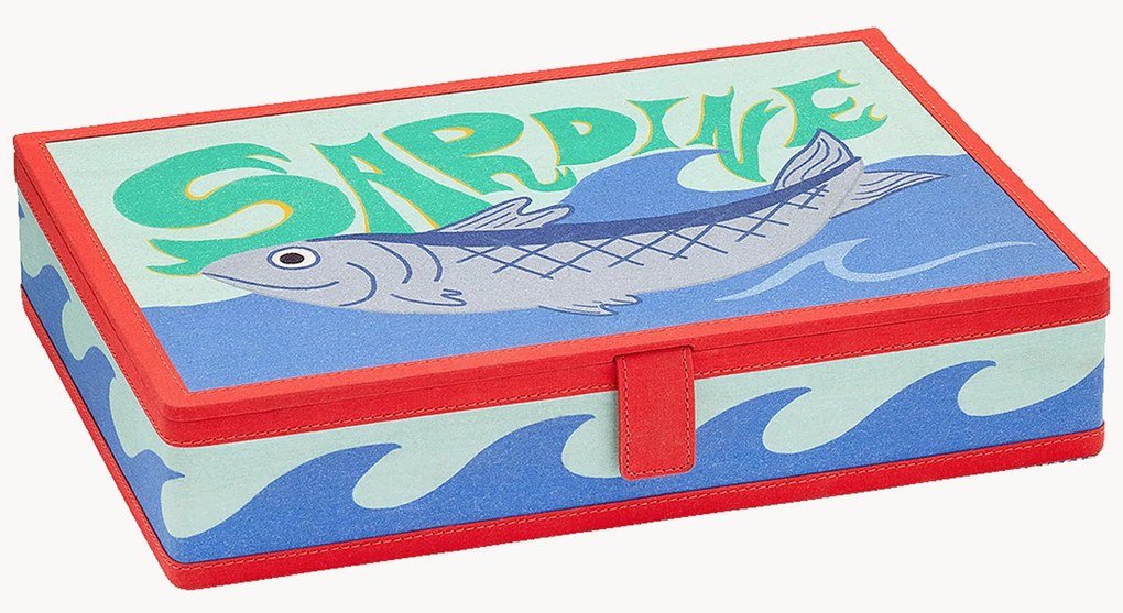 Handbeschilderde sieradendoos Sardine