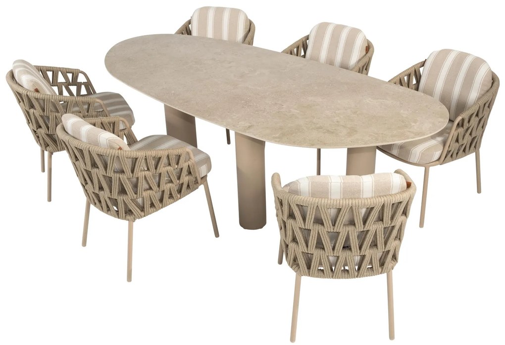 4 Seasons Outdoor Beverly tuinstoel latte SALE LoungestoelTuinstoel beige weerbestendig