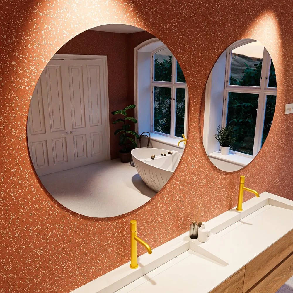 Mondiaz Spot spiegel rond Ø80cm met planchet talc