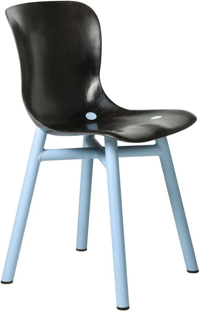 Functionals Wendela stoel zwart met blauw onderstel