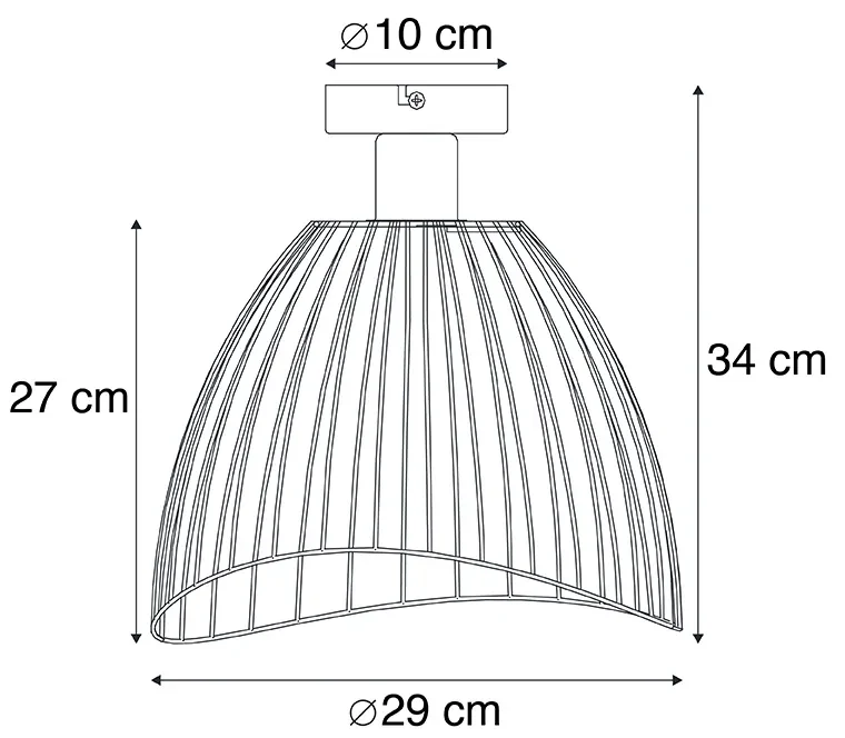 Design plafondlamp zwart 29 cm - Pua Design E27 rond Binnenverlichting Lamp