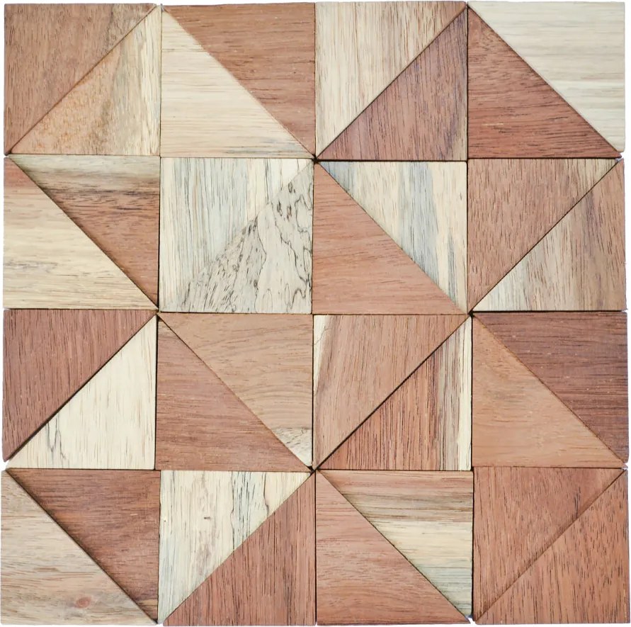 Houten Mozaïekpaneel | Merbau Hout | 30×30 cm | Hout | Tegel