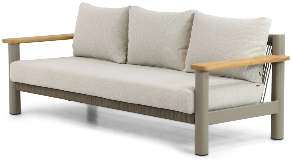 Stoel en Bank Loungeset 5 personen Aluminium/teak Taupe  Santika Furniture Santika