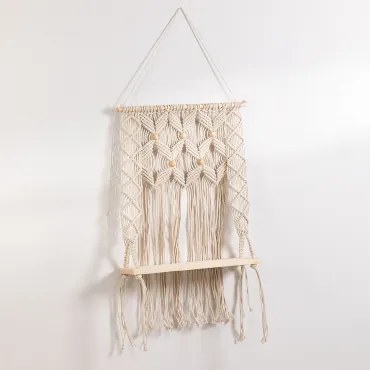 Wandtapijt Met Plank Van Katoen En Dennenhout Elizama C - Sklum