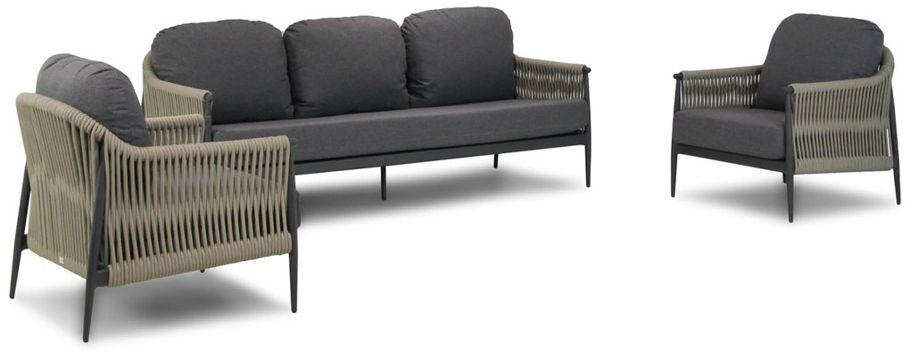 Stoel en Bank Loungeset 5 personen Rope Taupe Coco Lucia