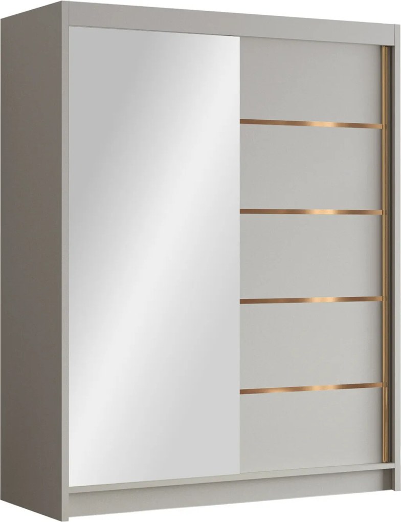 Kledingkast Closico Capsa III, Kasjmier, 200x150x58cm, 118 kg, Kledingkast deuren: Schuivend