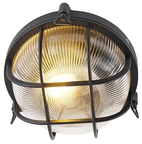 Buitenlamp Industriële ronde wandlamp zwart IP44 - Noutica Industriele / Industrie / Industrial E27 IP44 Buitenverlichting