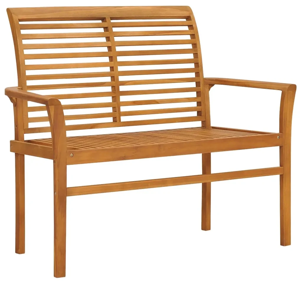 vidaXL Tuinbank met crèmekleurig kussen 112 cm massief teakhout
