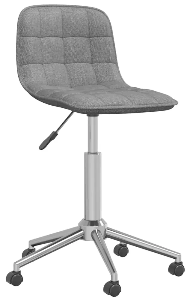 vidaXL Eetkamerstoelen draaibaar 4 st stof lichtgrijs