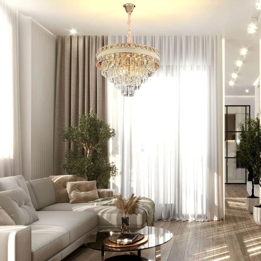 Hanglamp met kristallen G048-CP 50CM GOLD