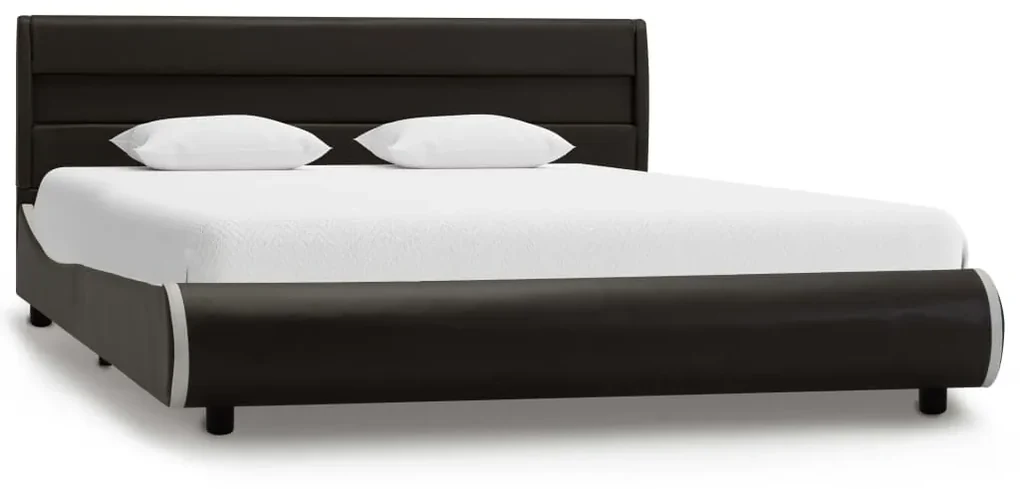 vidaXL Bedframe met LED kunstleer antraciet 160x200 cm