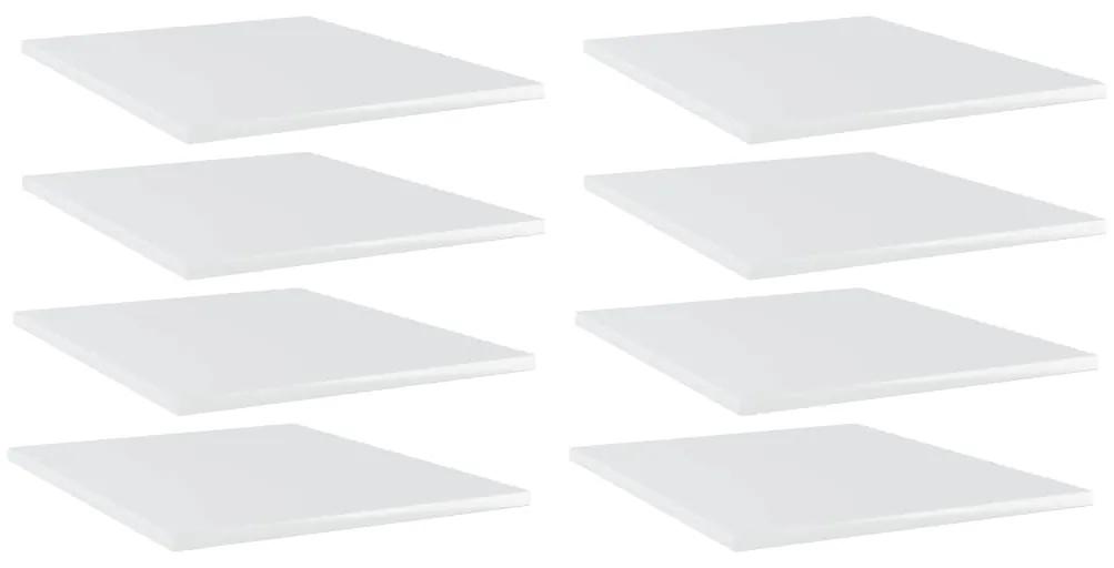 vidaXL Wandschappen 8 st 40x50x1,5 cm spaanplaat hoogglans wit