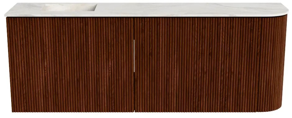 Mondiaz Joya DLux 110cm toiletmeubel ronding rechts ruby met wastafel faye links 1 kraangat ostra