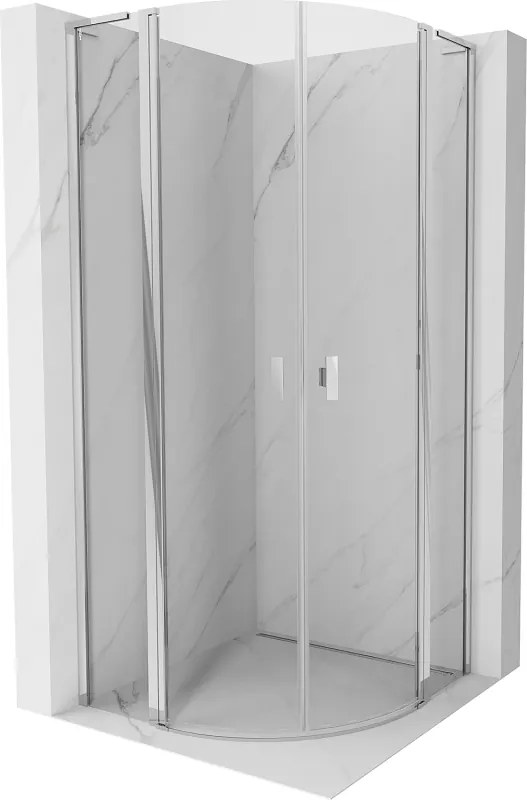 Mexen Mist L douchecabine halfcirkelvormig scharnierend 90 x 90 cm, transparant, chroom - 8A32L-090-090-01-00