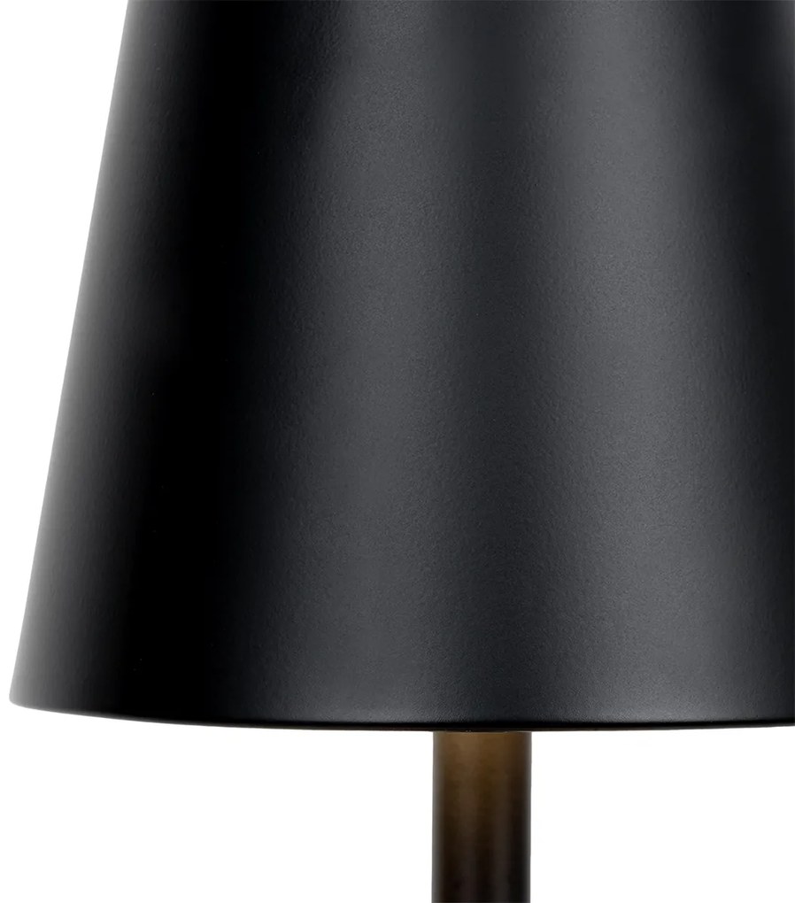 Buiten vloerlamp zwart incl. LED met touch dimmer oplaadbaar - Jackson Design IP44 Buitenverlichting