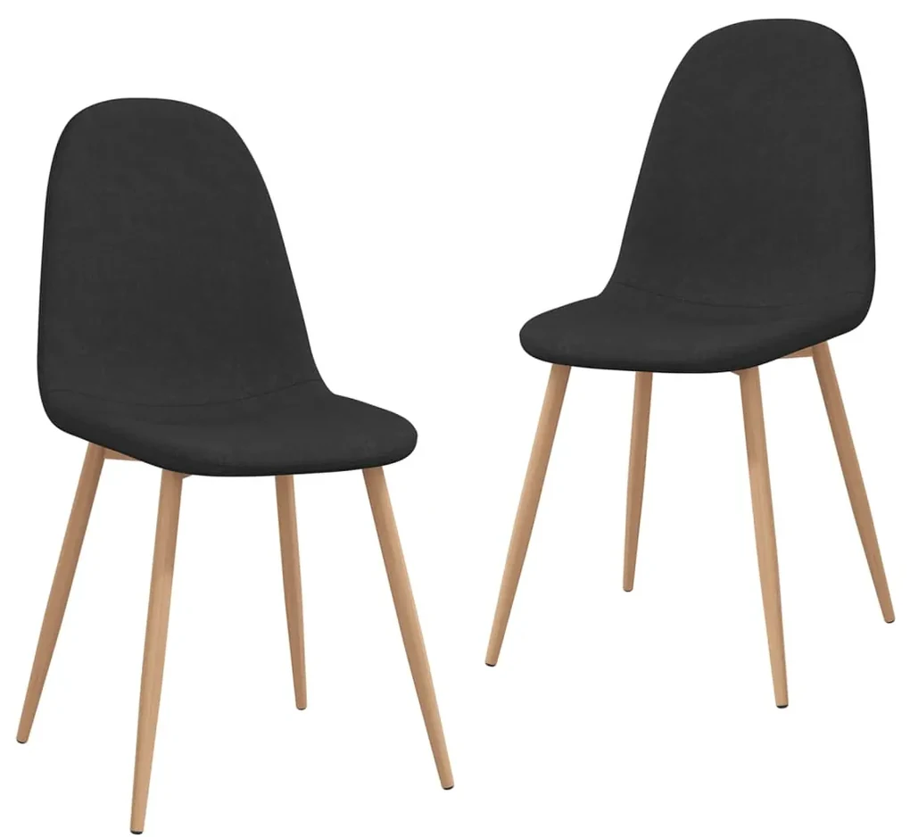 vidaXL Eetkamerstoelen 2 st stof zwart