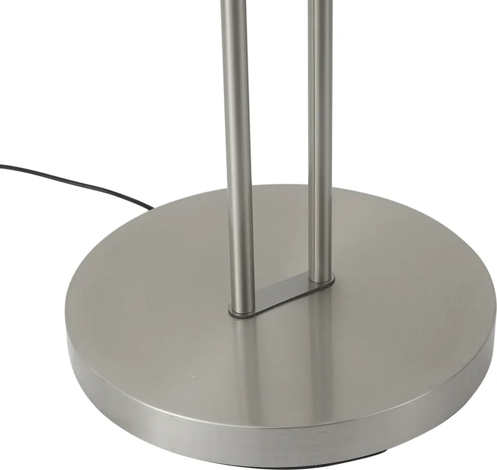 Moderne vloerlamp staal met leesarm incl. LED en dimmer - Divo