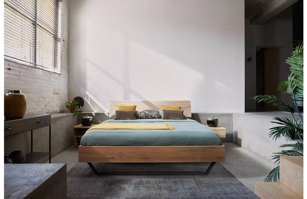 Goossens Bedframe Slade, Bedframe 140 x 200 cm hoofdbord organisch