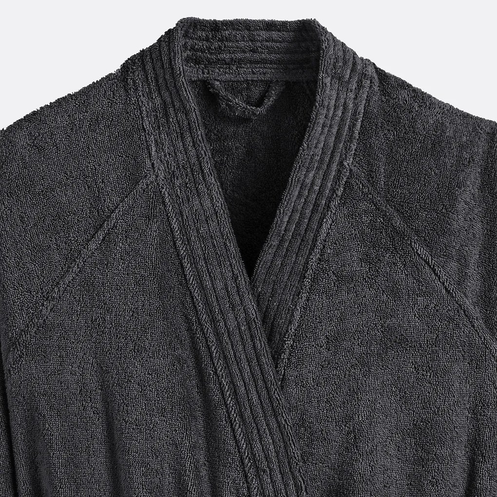 Badjas in badstof, kimono kraag, 450g/m², Haxel