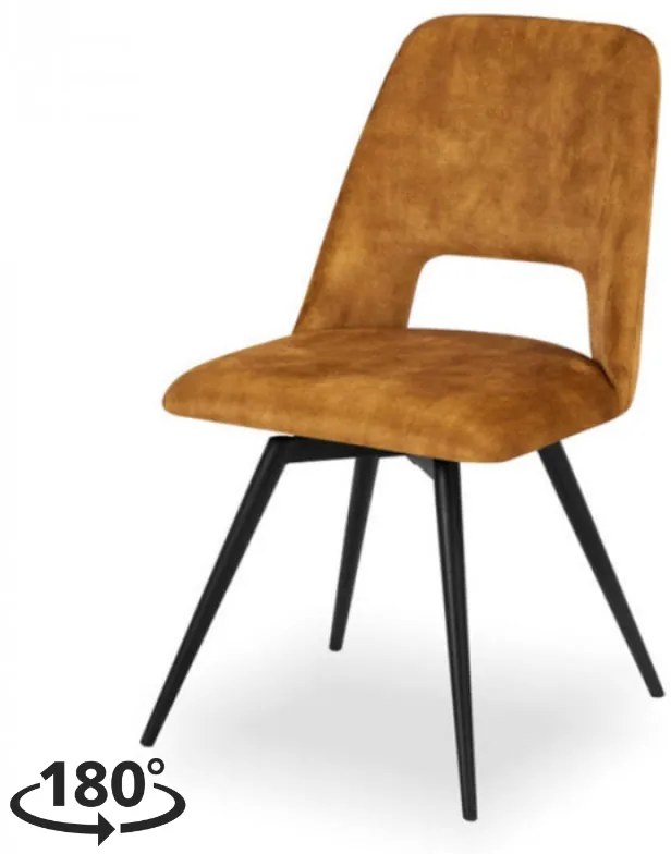 Eetkamerstoel - Malmo - Draaibaar - stof Velours Adore Gold