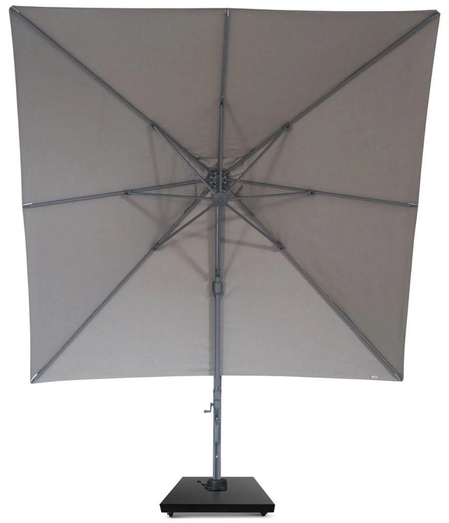 Zweefparasol 3x3m S2 Excellent (antracite frame) (excl. voet) Taupe-naturel-bruin Camello Luna