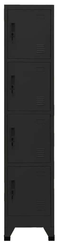 vidaXL Lockerkast 38x45x180 cm staal zwart