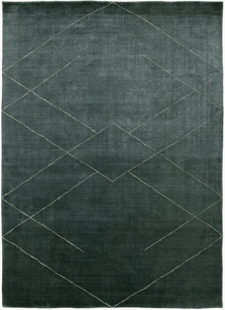 Handgeweven laagpolig viscose vloerkleed Tetsu