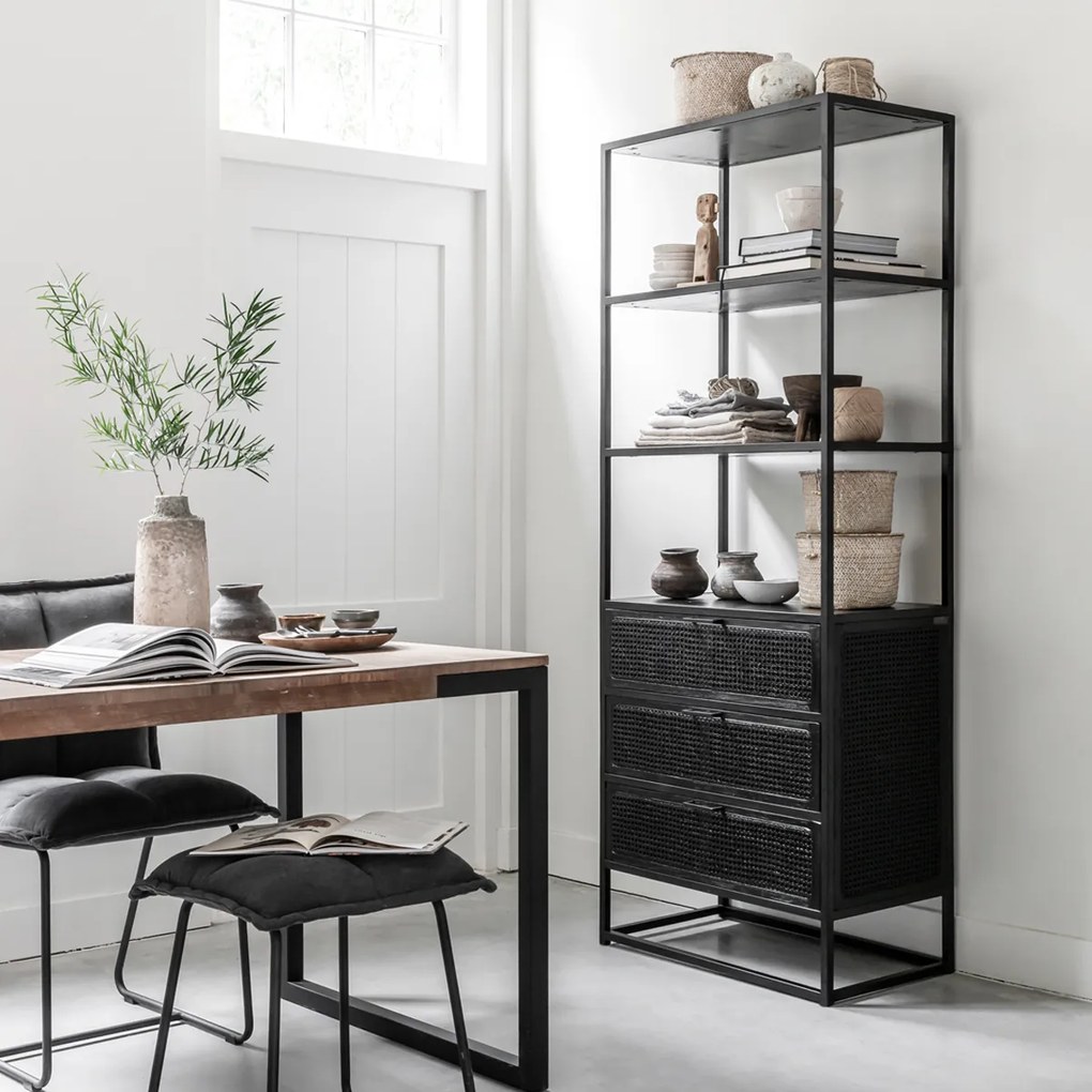 Must Living Spiderman Open Kast Met Lades Rotan - 75x40x190cm.