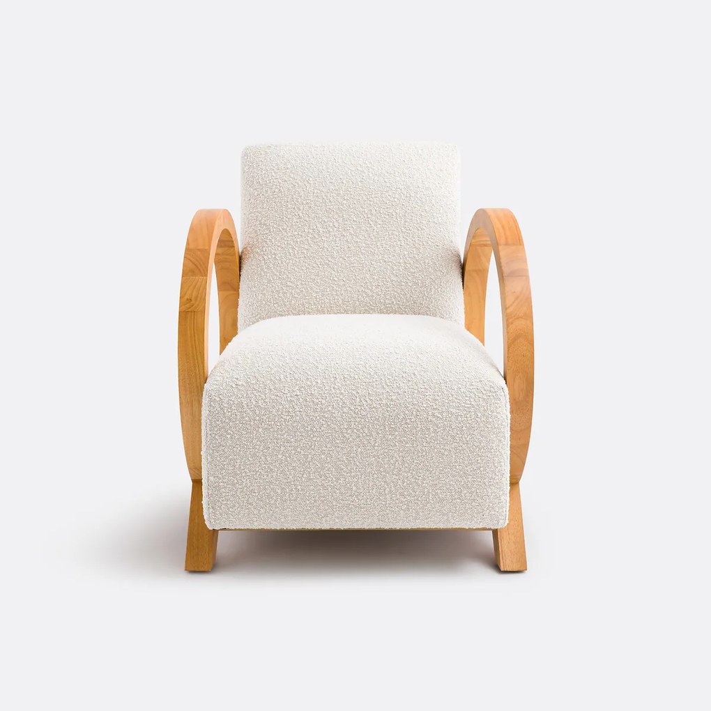 Vintage fauteuil in bouclé stof Berti