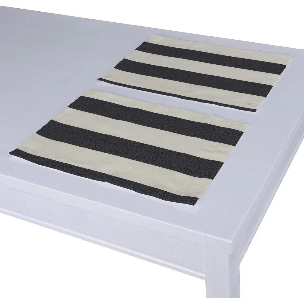 Dekoria Placemats 2 st., wit-grijs gestreept, 30 x 40 cm