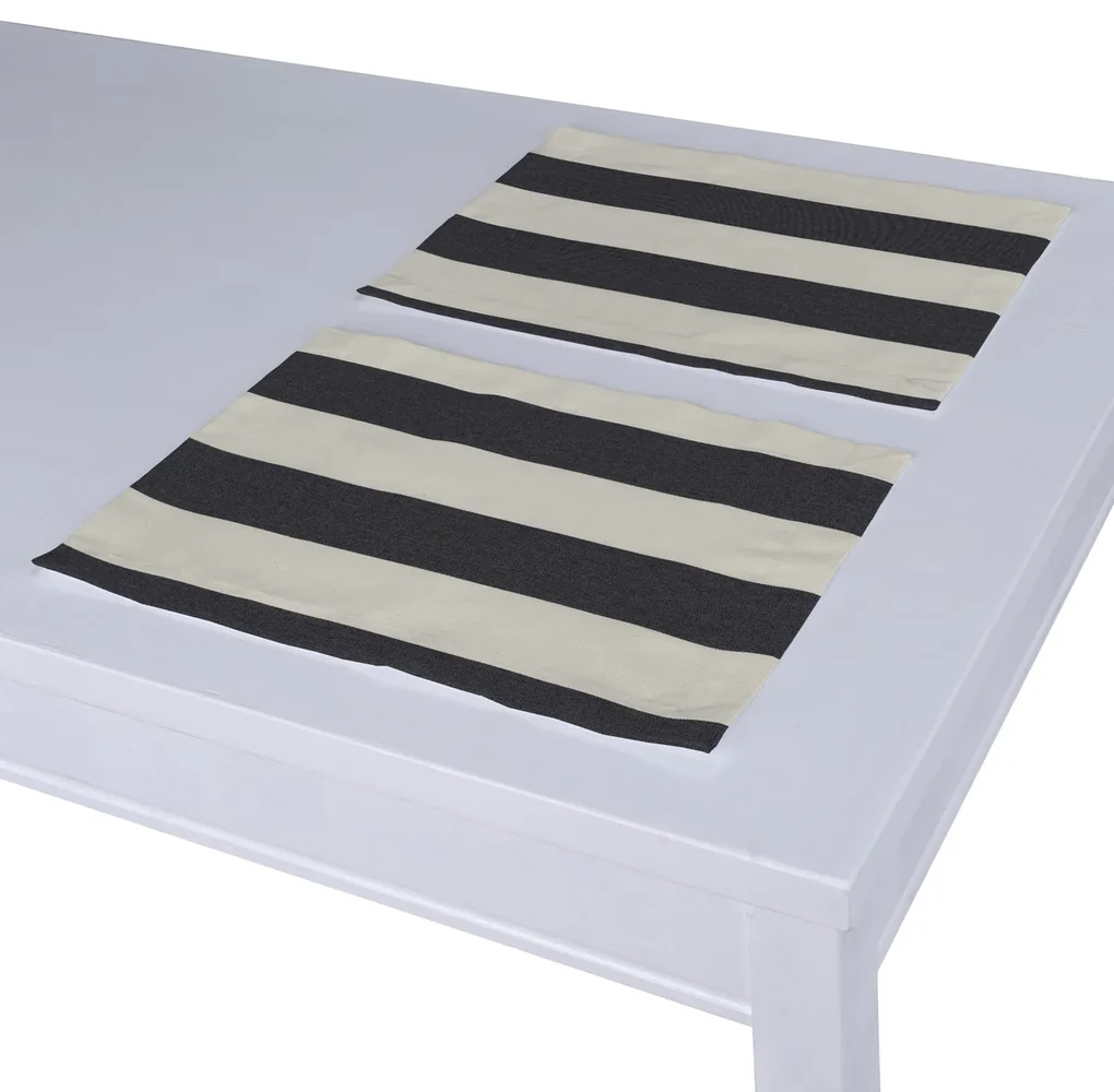 Dekoria Placemats 2 st., wit-grijs gestreept, 30 x 40 cm