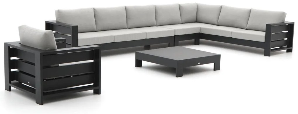 Hoek loungeset Bellagio  | 8 personen | Loungeset Grijs | Hoekbank Aluminium | 420x265cm | Kees Smit Tuinmeubelen