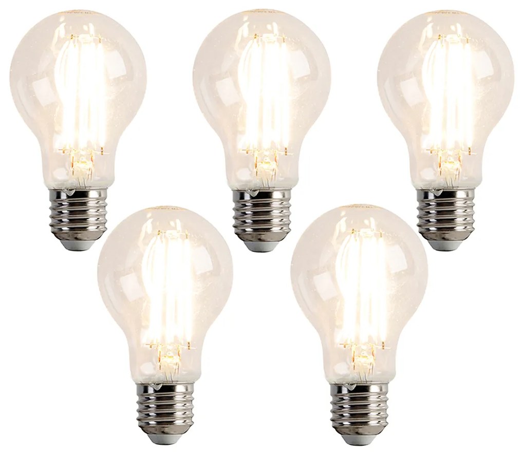Set van 5 E27 dimbare LED lampen A60 7.6W 780 lm 2700K