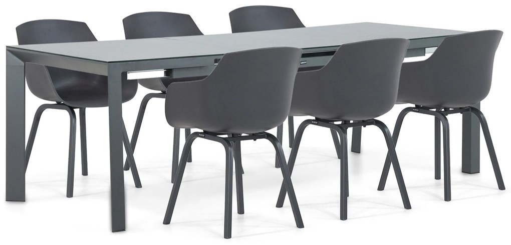 Tuinset 4 personen 180 cm Kunststof Grijs Lifestyle Garden Furniture Salina/Alicante